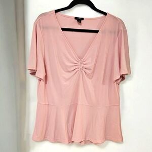 Halogen Pink Deep V Blouse NWOT